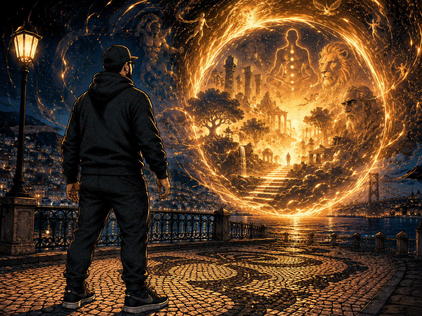 Cena simbólica noturna ligada ao universo do livro